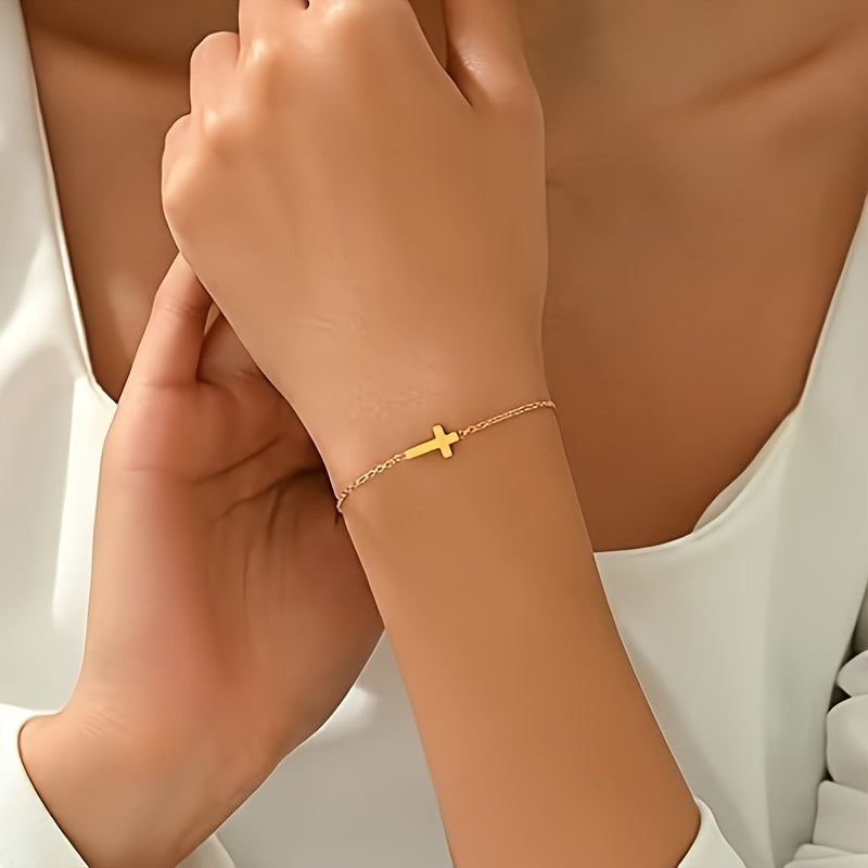 Gold Pearl Bead Chain Bracelet for Women — Adjustable Stainless Steel Cuban Twisted Chain, Elegant Bridesmaid Jewelry & Gift for Her
