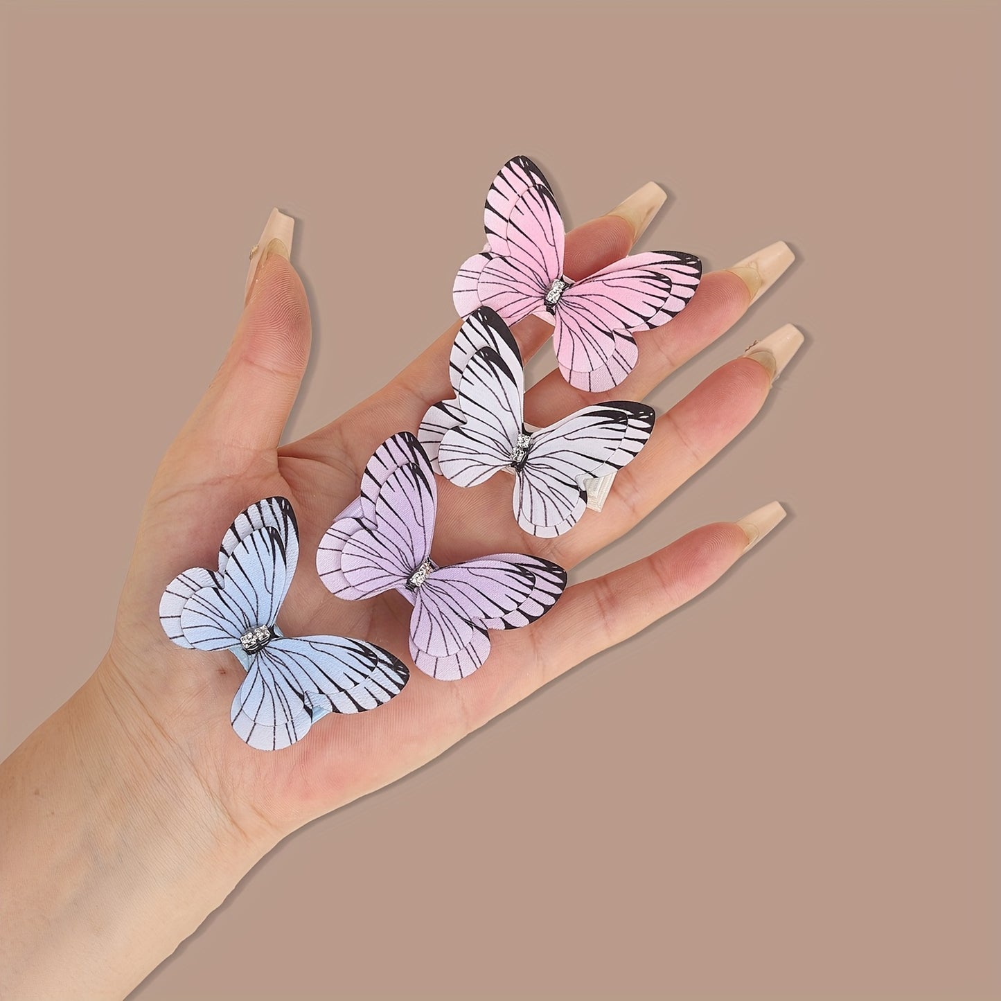 Butterfly Hair Clips 12pcs Set Y2K Shiny Sequin Double Layer Acrylic Butterfly Clips Luxury Hair Accessories for Women Girls Party Daily Holiday Headwear