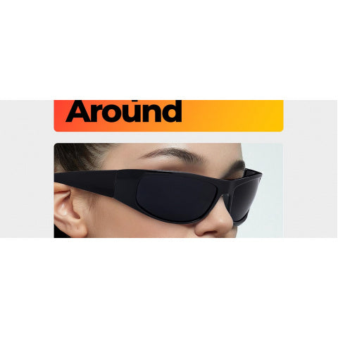Polarized Wrap Around Sunglasses Super Dark Lens Lightweight Glossy Matte Frame Black Blue Yellow UV Protection Driving Outdoor Sports Men Women