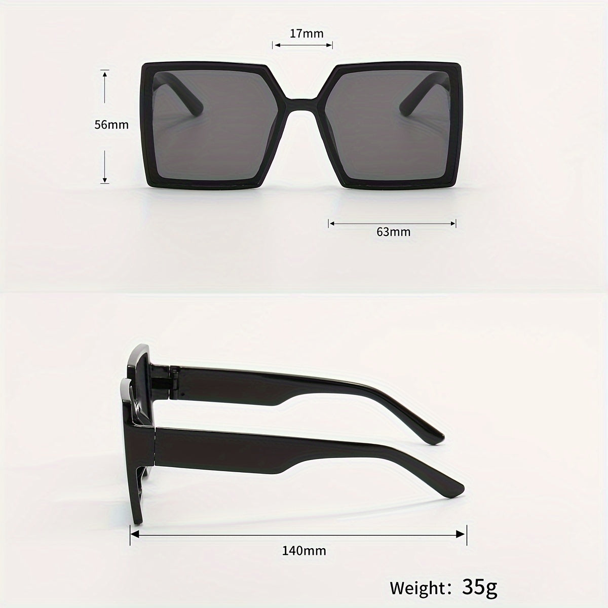 Oversized Fashion Glasses for Women Black Gray Dramatic High-End Luxury Style Statement Eyewear Bold Chic Frames for Daily Wear Street Style Photography