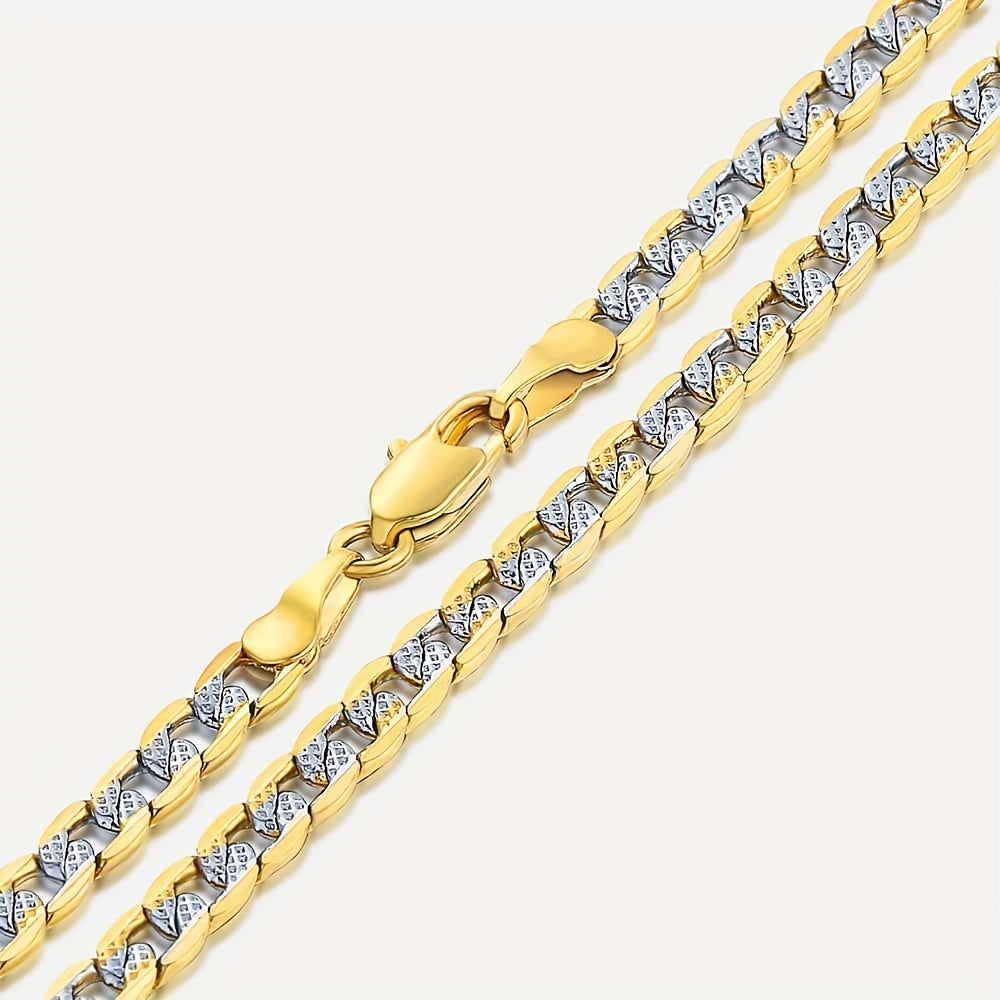 Moissanite Cuban Link Chain Necklace 4mm - Iced Out Sparkling Diamond Simulant Chain for Men & Women, Unisex Hip Hop Jewelry, 18 to 24 Inch, Christmas Gift