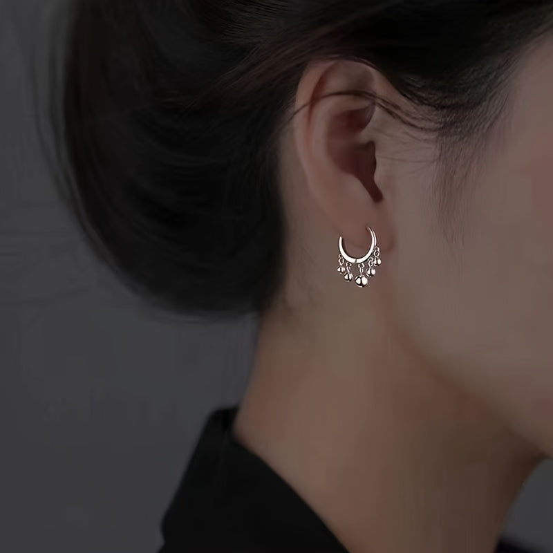Sterling Silver Hoop Earrings with Zirconia Stones for Women — 925 Hypoallergenic Sparkling Hoops for Daily Wear, Party, Engagement & Wedding