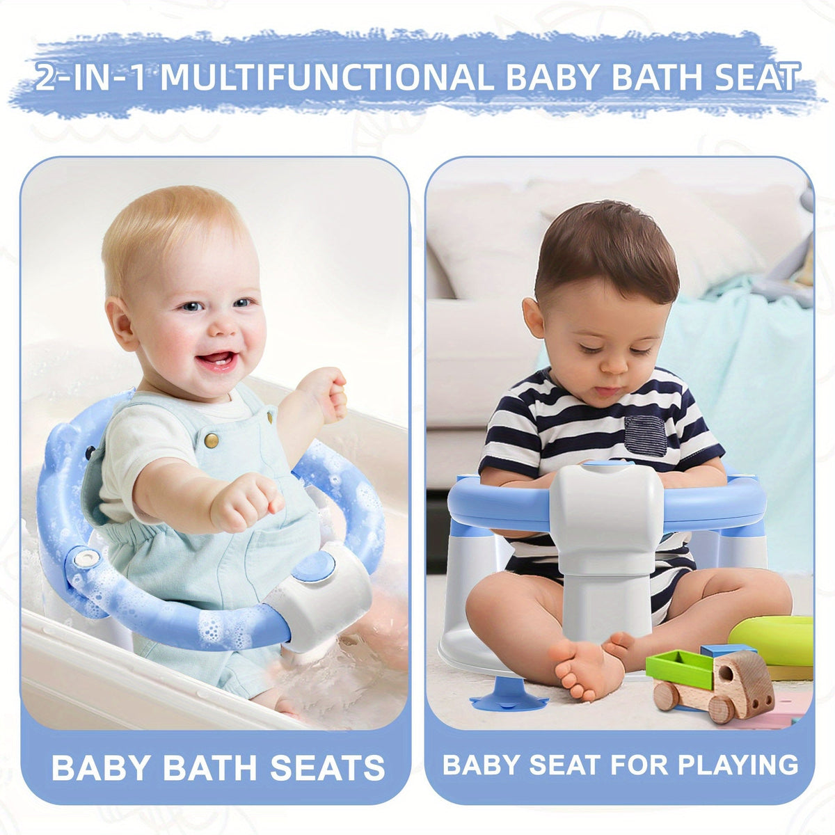Baby Bath Seat - Non-Slip Soft Months Seats – view 9