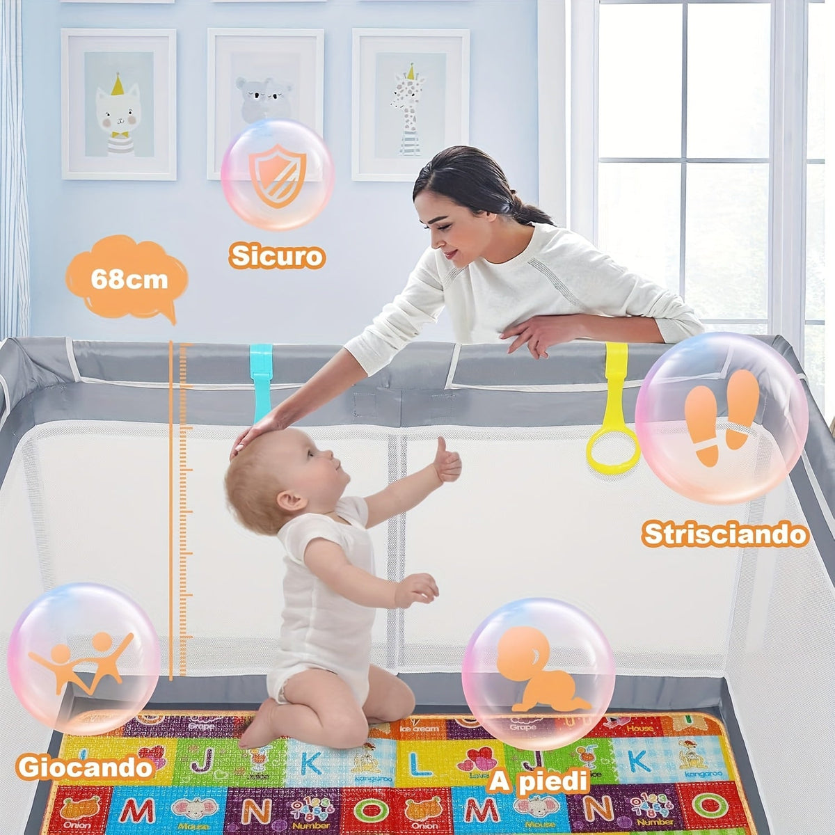 Baby Playpen - Breathable Soft Large Playard – view 11