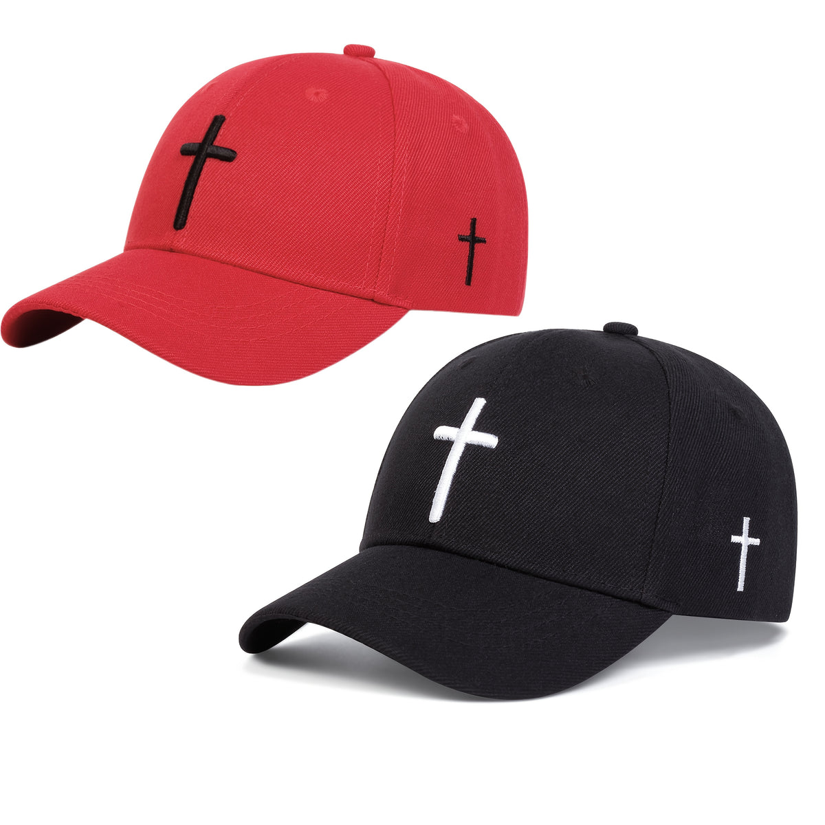 Baseball Cap - 2Pcs Set Cross Stitch Embroidered Dad Hat Adjustable Unisex Sun Protection - product detail view 12