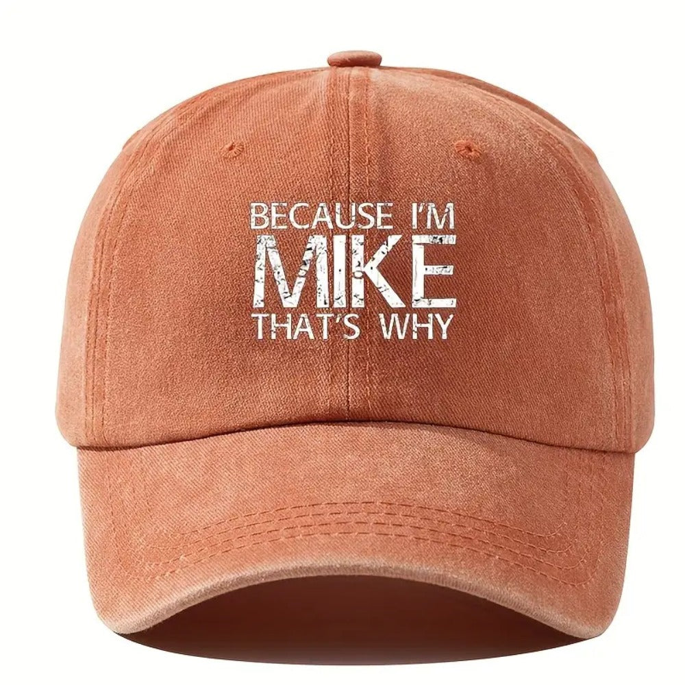 Baseball Caps - Cap Men Vintage Washed "Because I'm Mike That's Why" Snapback Hat - product detail view 10