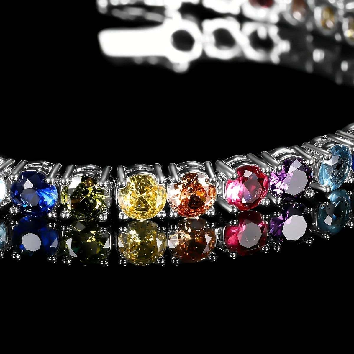Beaded Bracelet - Zirconia Claw for Women 4mm Colorful Boho Bangle in Gold & Silver - product detail view 18