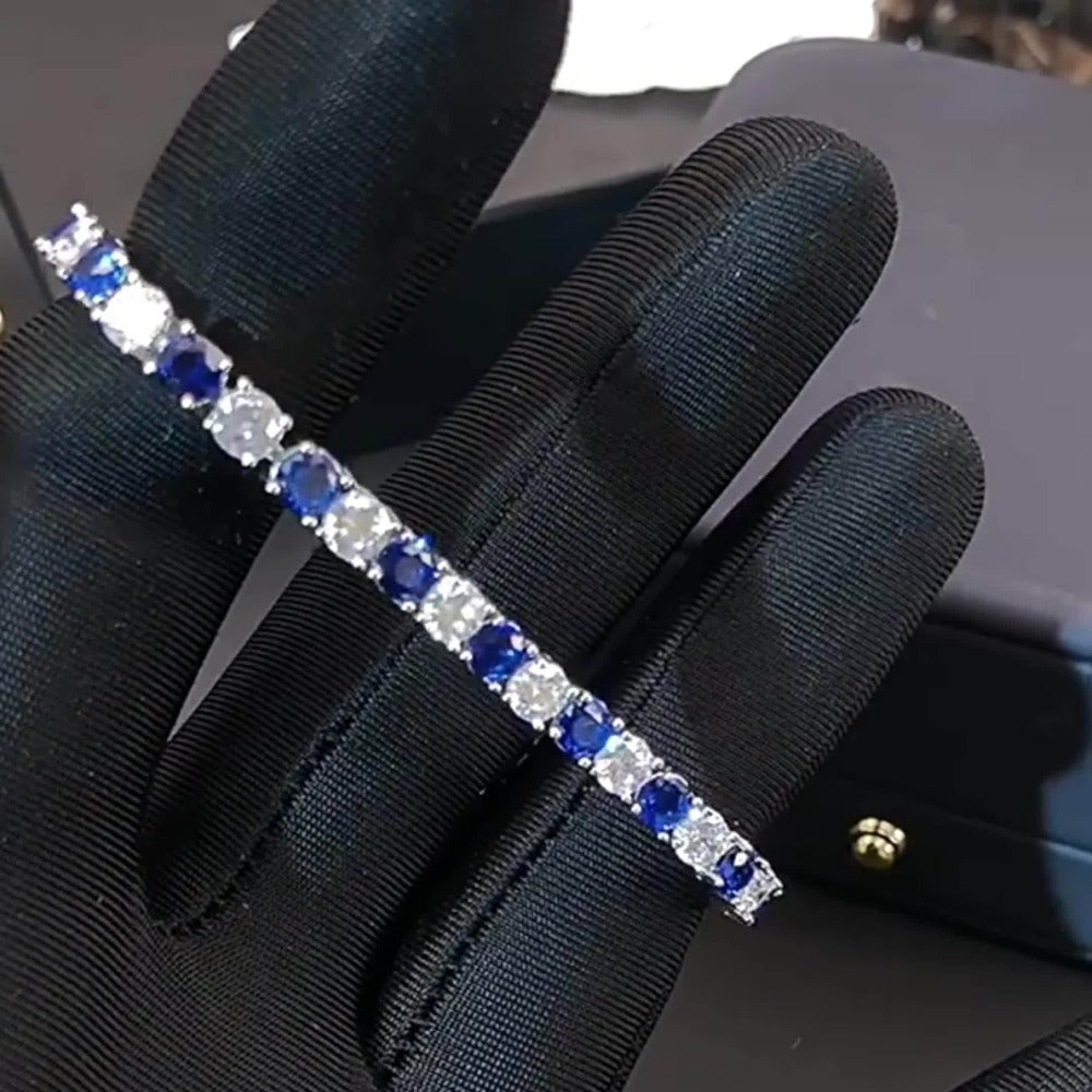 Bracelet for Women - 925 Sterling Silver Moissanite Italian Luxury Design, Handcrafted - product detail view 12