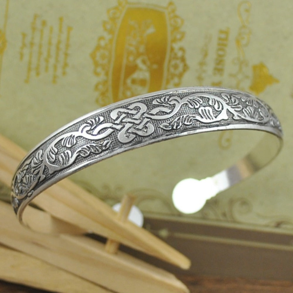 Bracelet for Women - Boho Set for 5pcs Retro Ethnic Hollow Engraved Adjustable Opening Bangles - product detail view 17