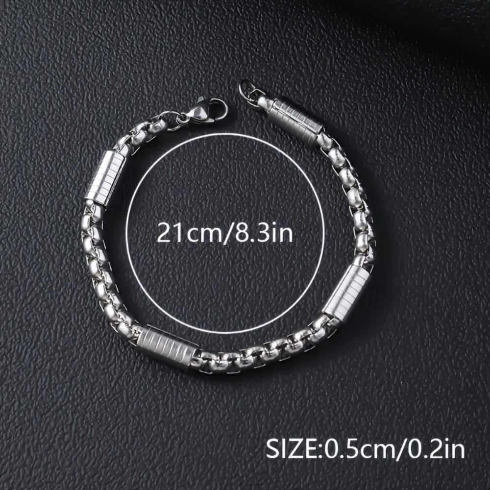 Bracelet for Men - Cuban Chain for 12pcs Set - Stainless Steel Hip Hop Street Style Wrist - product detail view 15