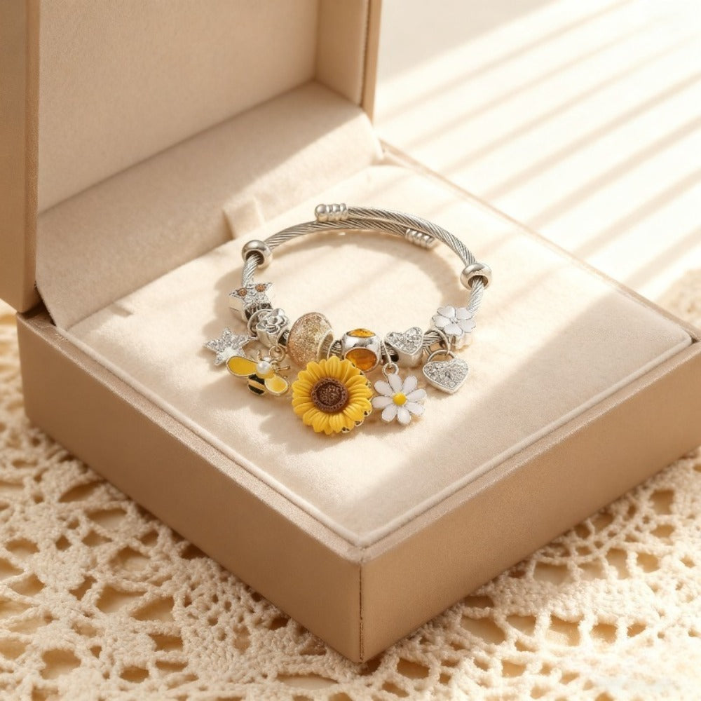 Bracelet for Women - Multi-Pendant Charm for Hypoallergenic, Layered Dangle Charm Fall Winter - product detail view 6