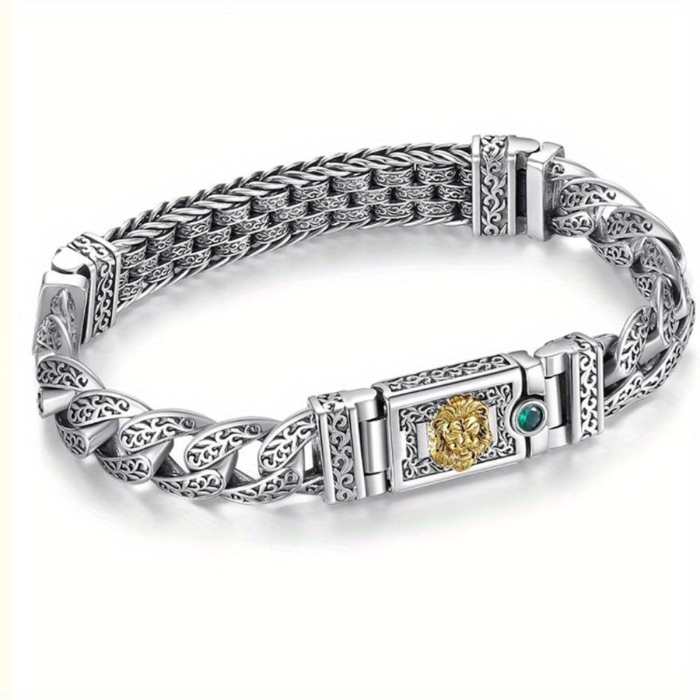 Bracelet for Men - S925 Silver 's Vintage Fashion Silver Chain 7.87 & 8.66 Inch Father's Day - product detail view 10