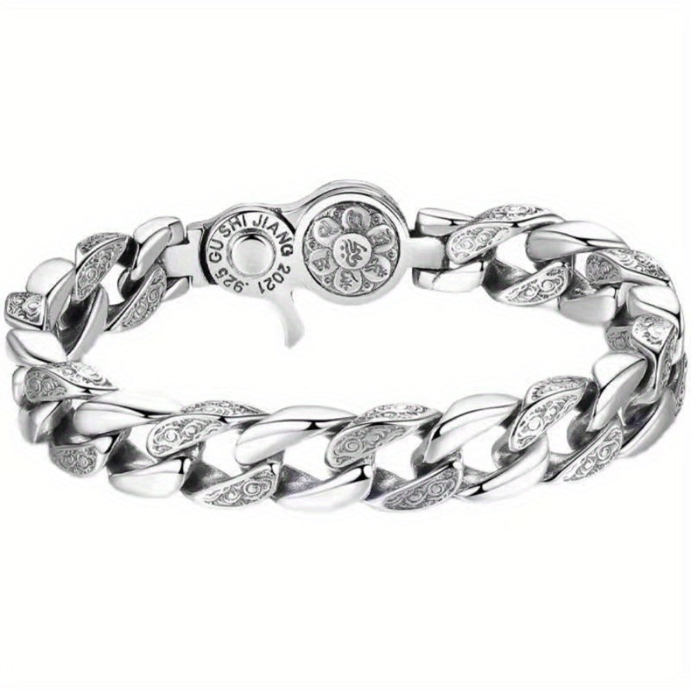 Bracelet for Men - S925 Sterling Silver for Wide Rotating Spinner Design Trendy Fashion - product detail view 8