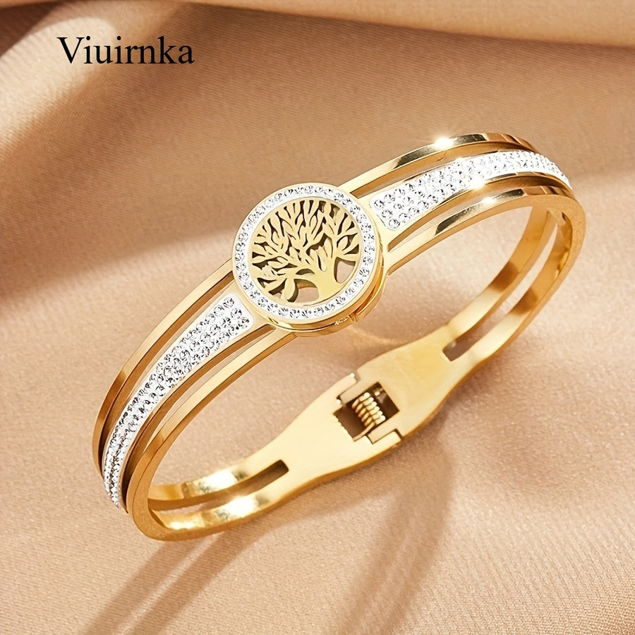 Bracelet for Women - Tree of Life Bangle Stainless Steel Hypoallergenic Charm for Titanium - product detail view 18