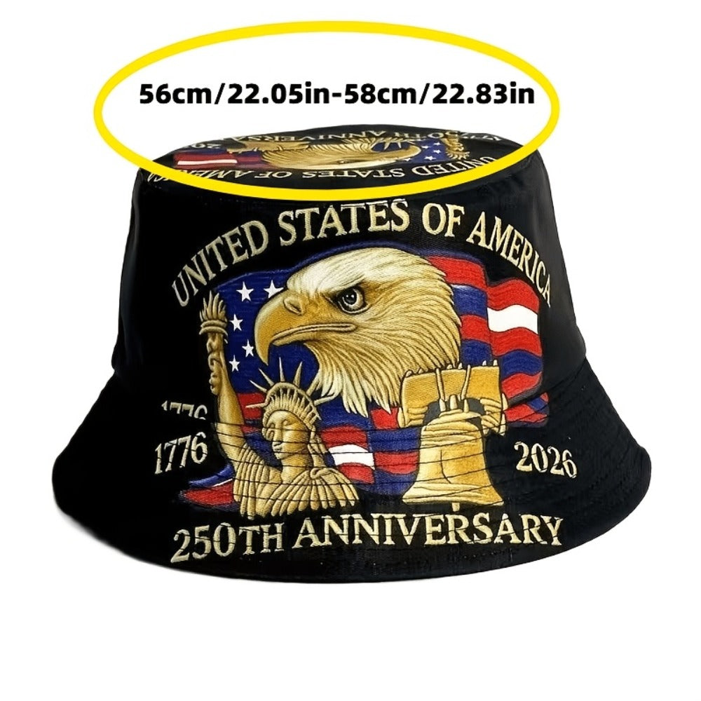 Bucket Hat - Patriotic American Flag 250th Independence Day Fisherman Unisex 4th of - product detail view 6