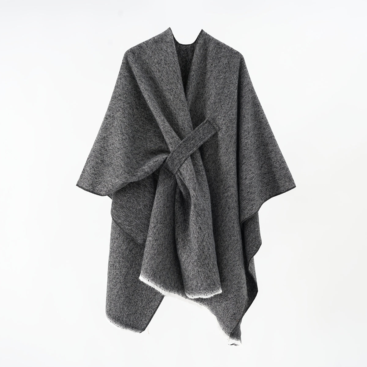 Cardigan Sweater - Plus Size Shawl for Women - V-Neck Asymmetrical Open Front Oversized - product detail view 13