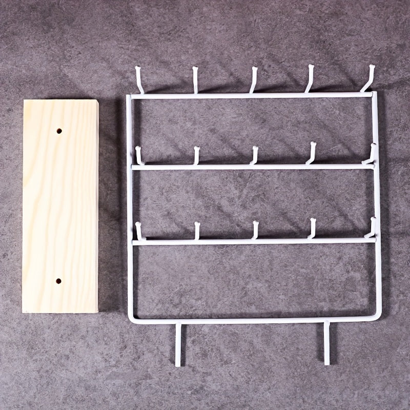 Earring Display Rack 15 Hook – Iron Art Jewelry Organizer Stand, Wall Hanging Earring Holder for Studs, Hoops & Dangles, Boutique Jewelry Storage