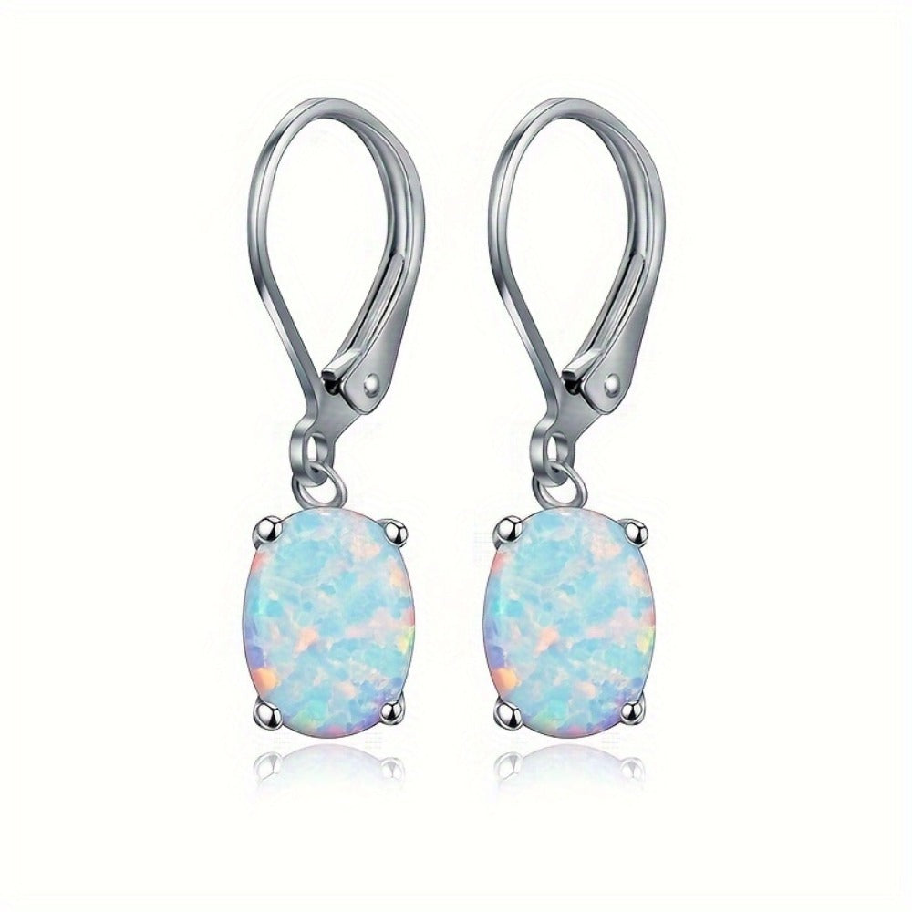 Dangle Earrings for Women - Opal 2 Pairs for - Sparkling Hypoallergenic Drop in Silver & Gold - product detail view 13