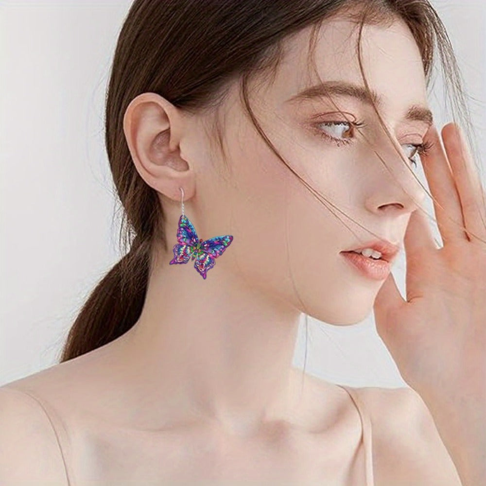Dangle Earrings for Women - Set for 9 Pairs 18pcs - Colorful Elegant Pendant Drop , Stylish Multicolor - product detail view