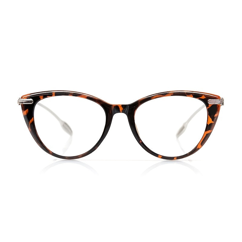 Cat Eye Reading Glasses Women HD Lenses Retro Design Spring Temple High Quality Includes Case & Cloth Pink Leopard Black Strengths +1.0 to +4.0 Stylish