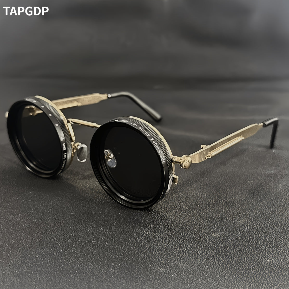Fashion Glasses - Steampunk Vintage Flip Spin Adjustable Gradient Lens Alloy Frame - product detail view 12
