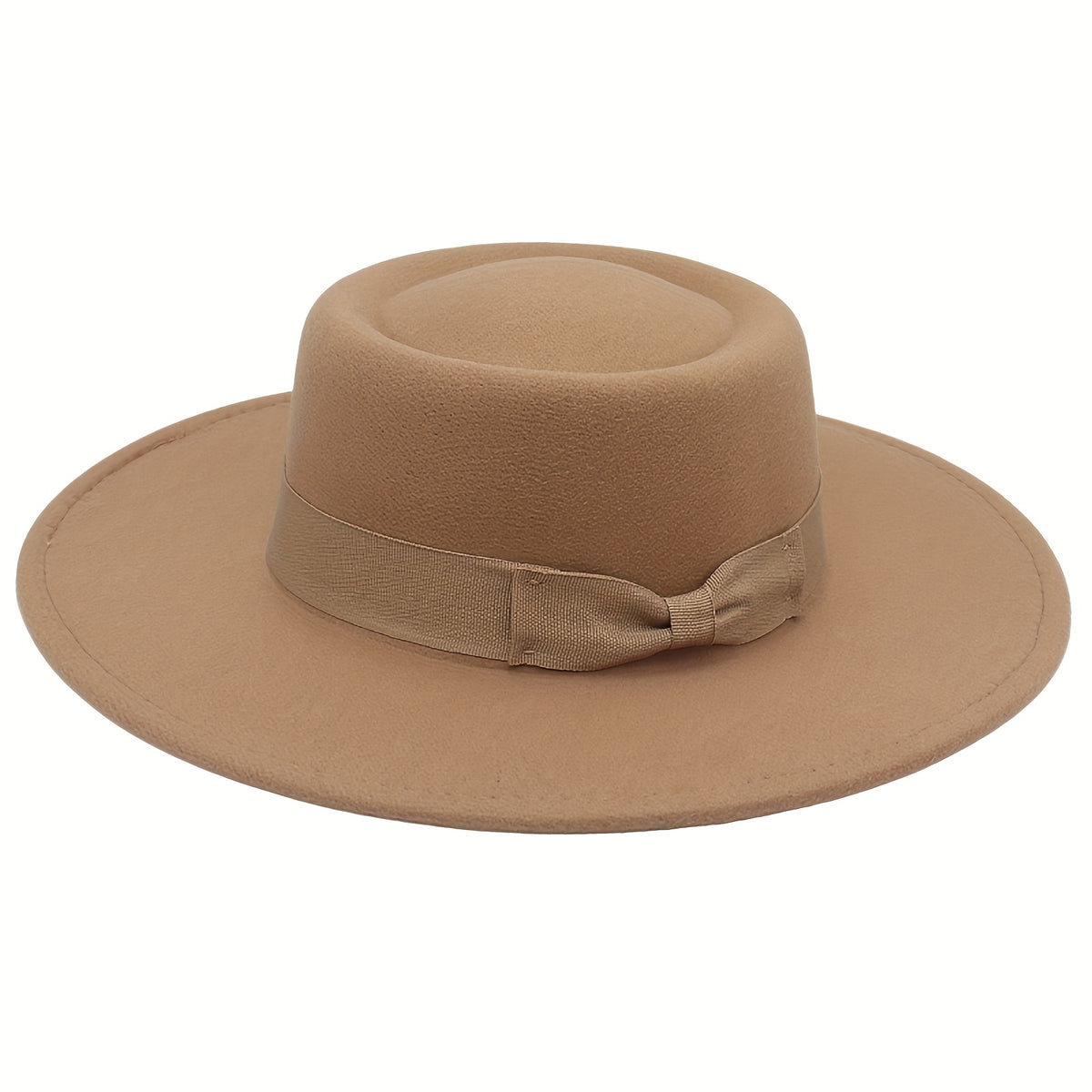 Fedora Hat - Women Wide Brim Felt with Bow - Elegant Ladies Panama Church Derby - product detail view 27