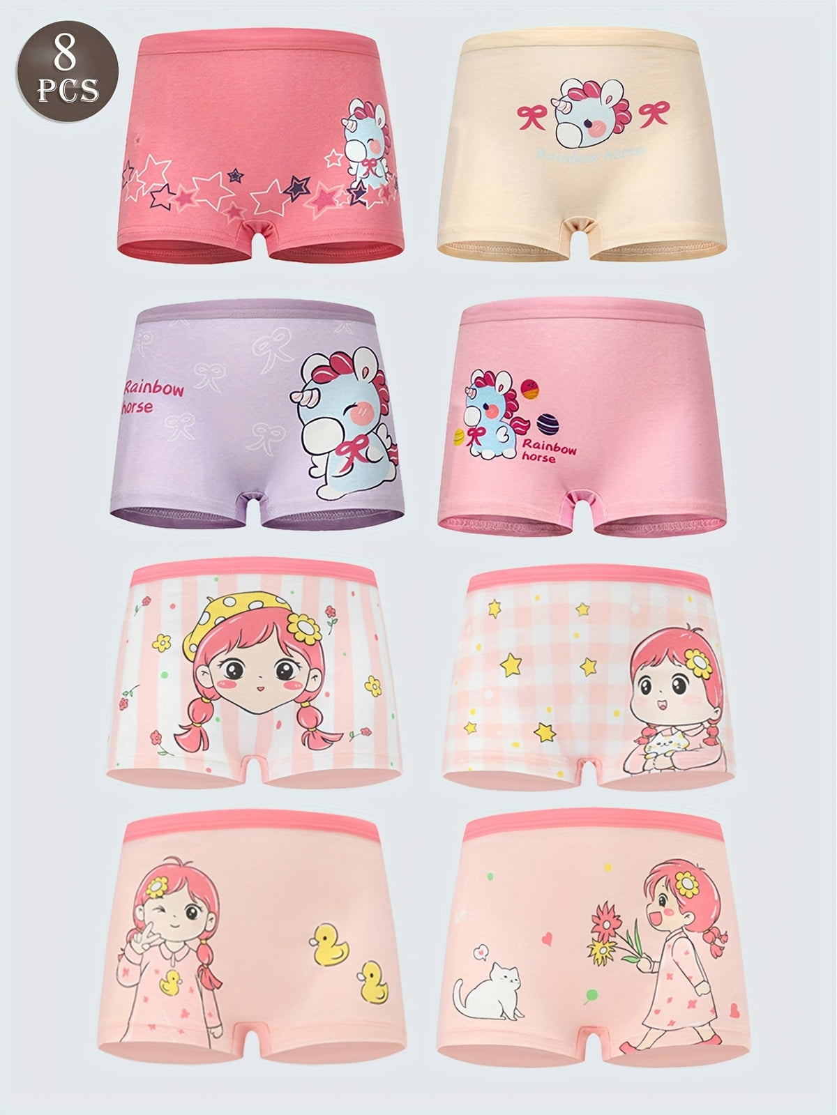 Girls' Boxer Briefs - 8-Pack Animal Print – Sizes 4-5Y–7Y – view 14