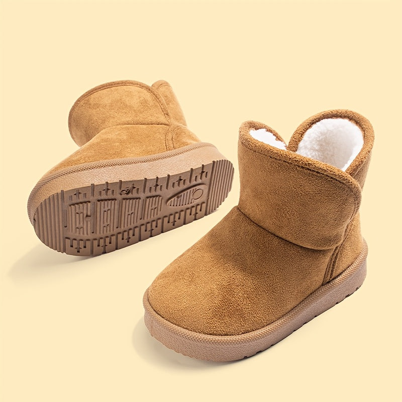 Girls Snow Boots - Plush Lined – Khaki / Black – view 6