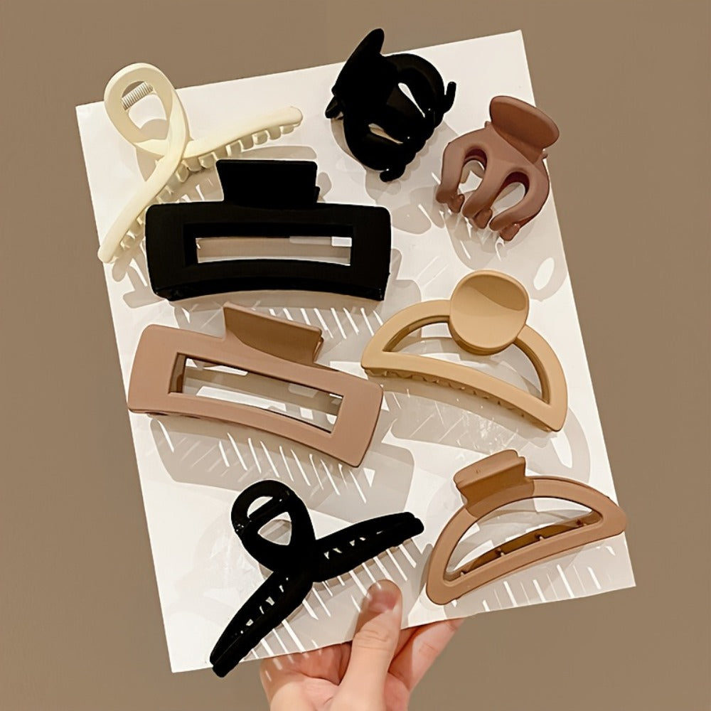 Hair Clips for Women - Claw for 15pcs Large Plastic Clip Set Minimalist Solid Color Colorful - product detail view 8