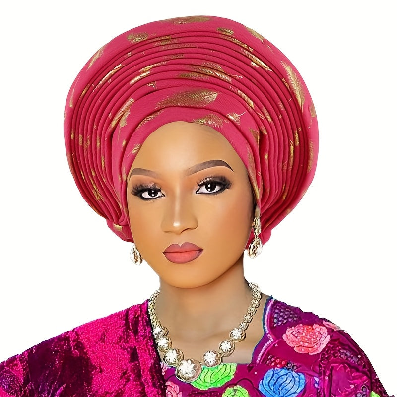 Head Wrap - African Headscarf Hat with Braided Crown for Women Multi-Layered Gele for - product detail view 20