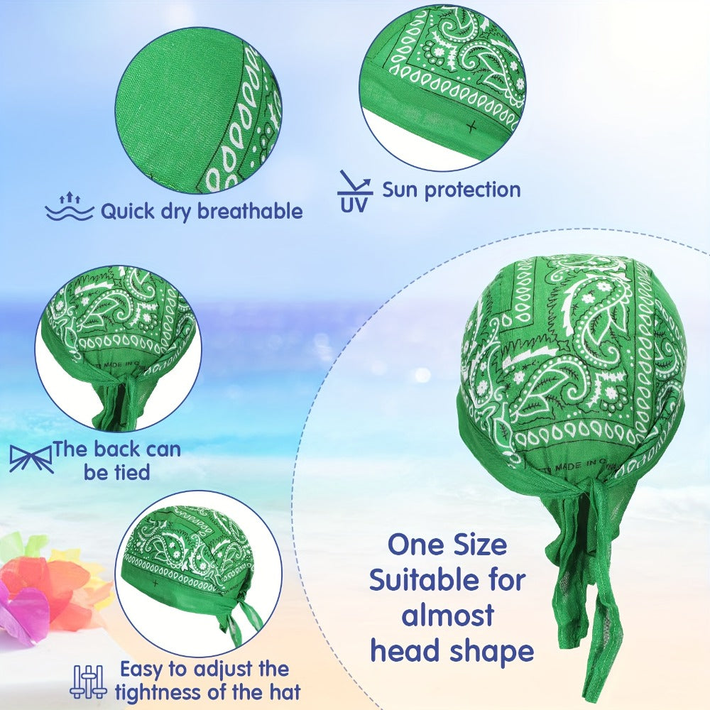Head Wraps - Do Rag Skull Cap 18 Pack Paisley Pattern Bandanna Biker Wrap - Quick - product detail view 5