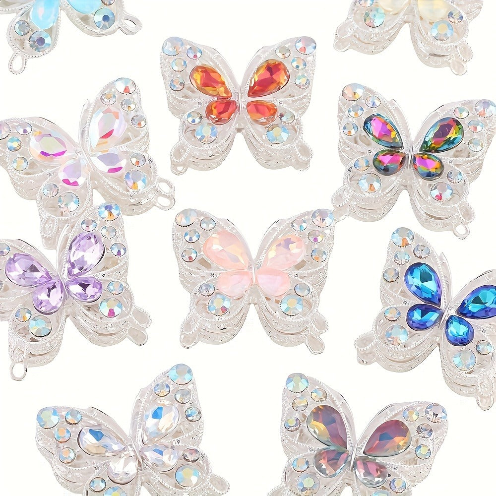 Jewelry Making Charms - Rhinestone Butterfly for Double-Sided Butterfly Beads for Pens, Bracelets - product detail view 7
