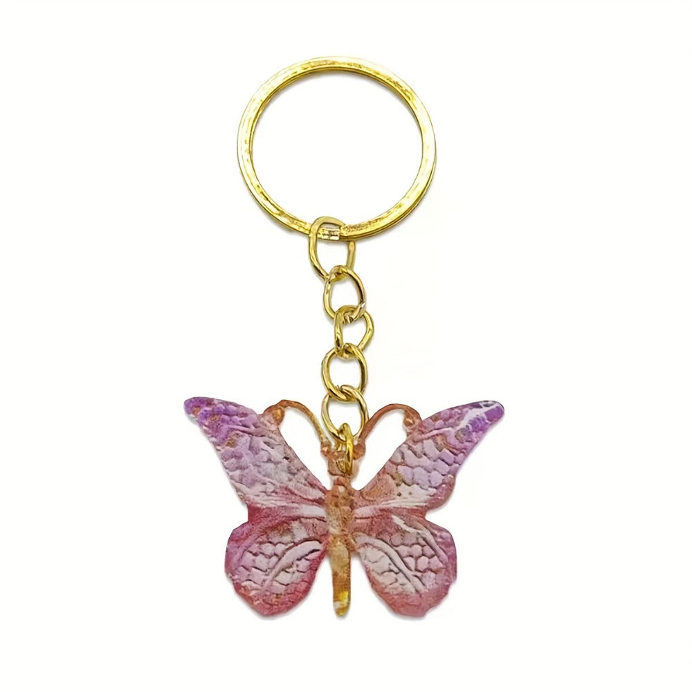 Keychain - Butterfly Bulk Set 36pcs Gradient Color Butterfly Charms with Ring Clasp - product detail view 7