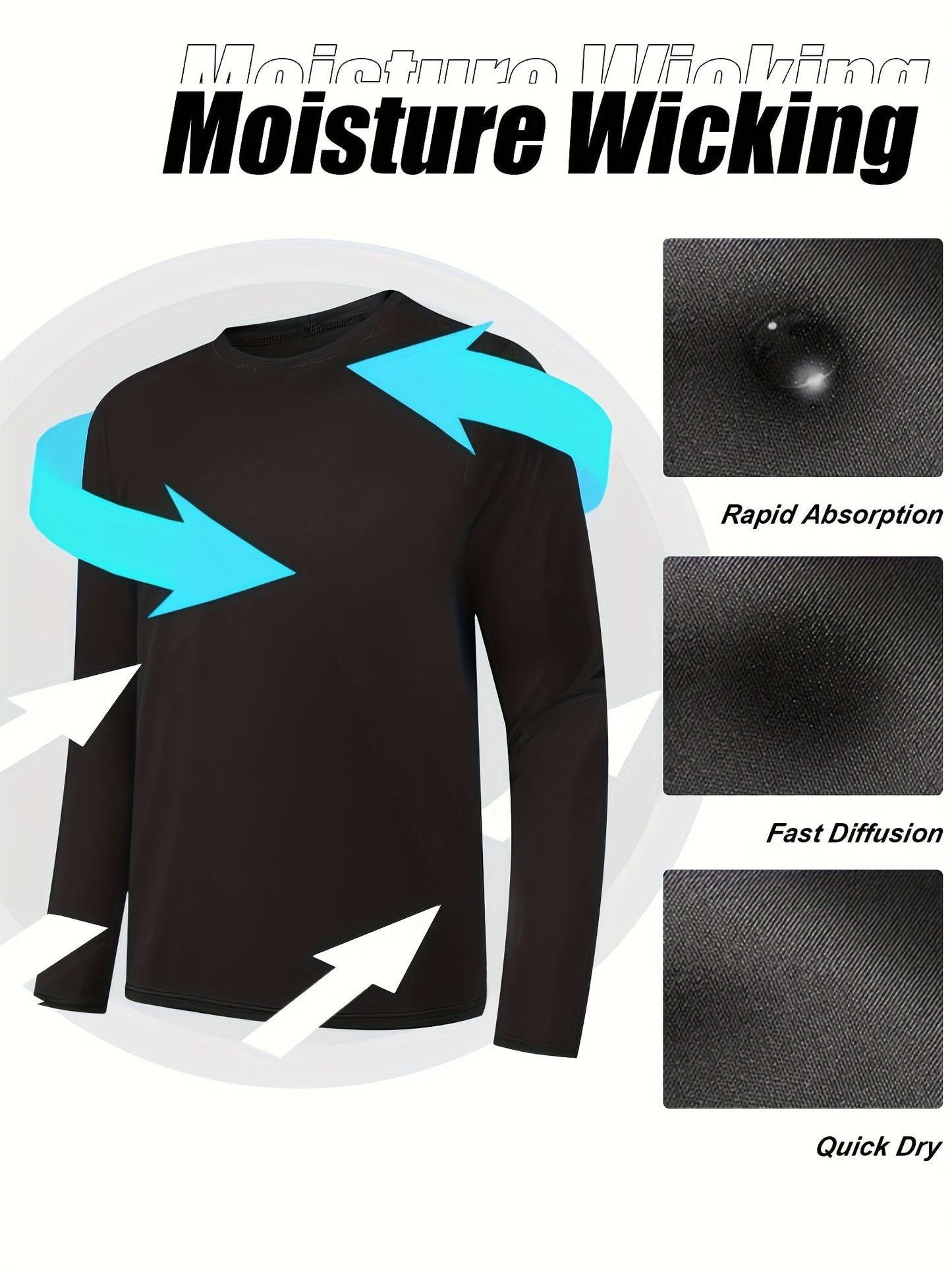 Kinglaman 5pcs Men'S Quick Dry Long Sleeve T Shirts for Casual Workouts with – view 17