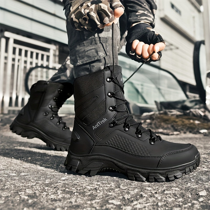 Men's Boots - Non-Slip Sole for Outdoor & – Black / Khaki – view 4
