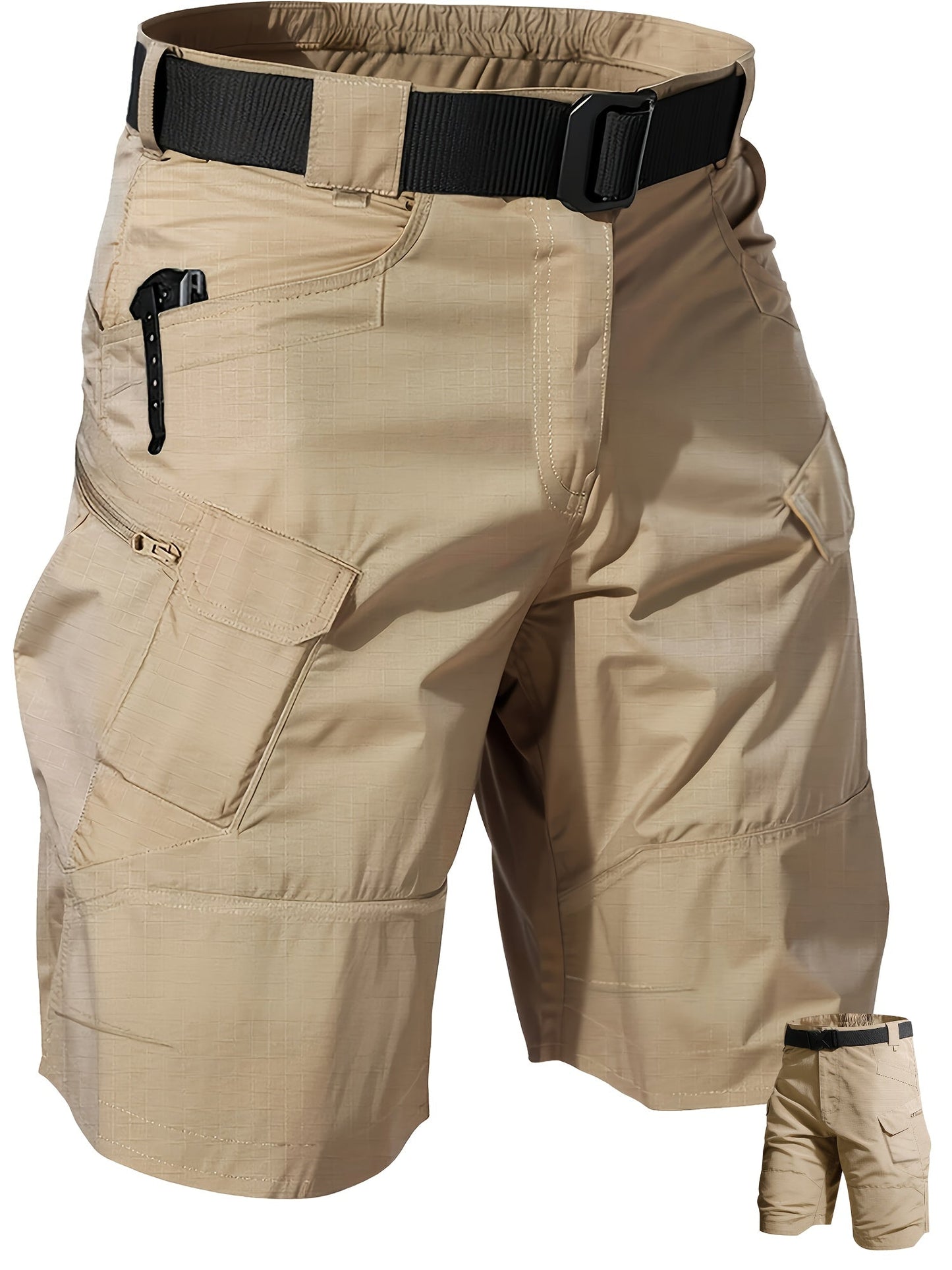 Men's Cargo Shorts - Quick Dry With Pockets – Black – view 10