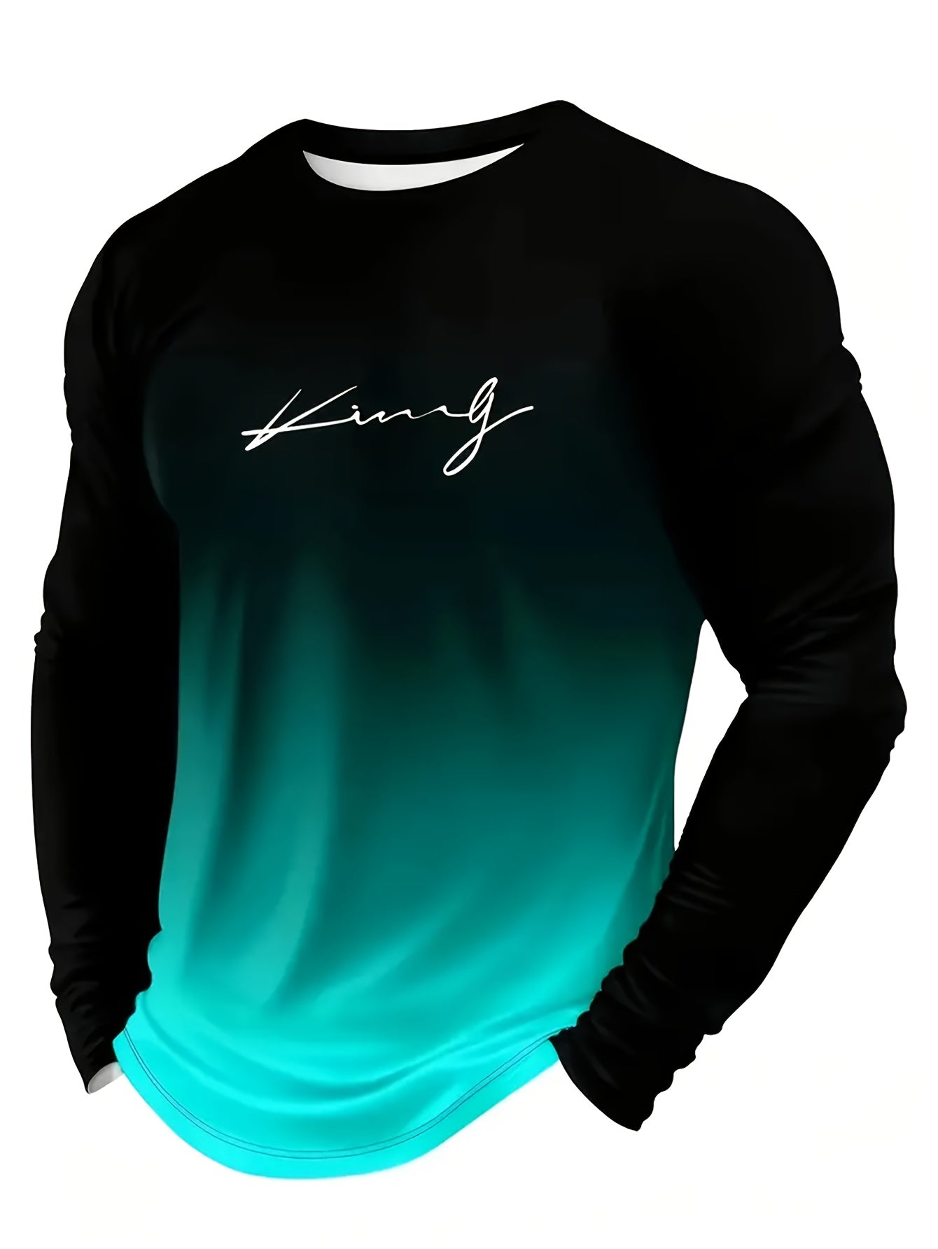 Men's Graphic Print T-Shirt - Crew Neck Long Sleeve – view 9