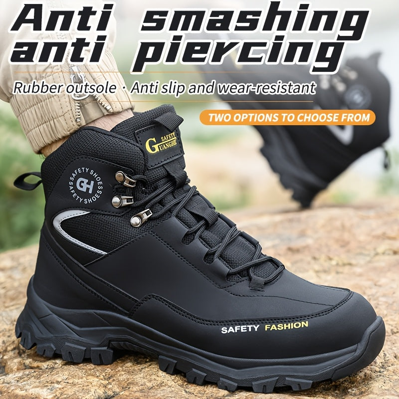 Men's Lace-Up Work-Style Shoes - Reinforced Toe and Rubber Sole – view 7