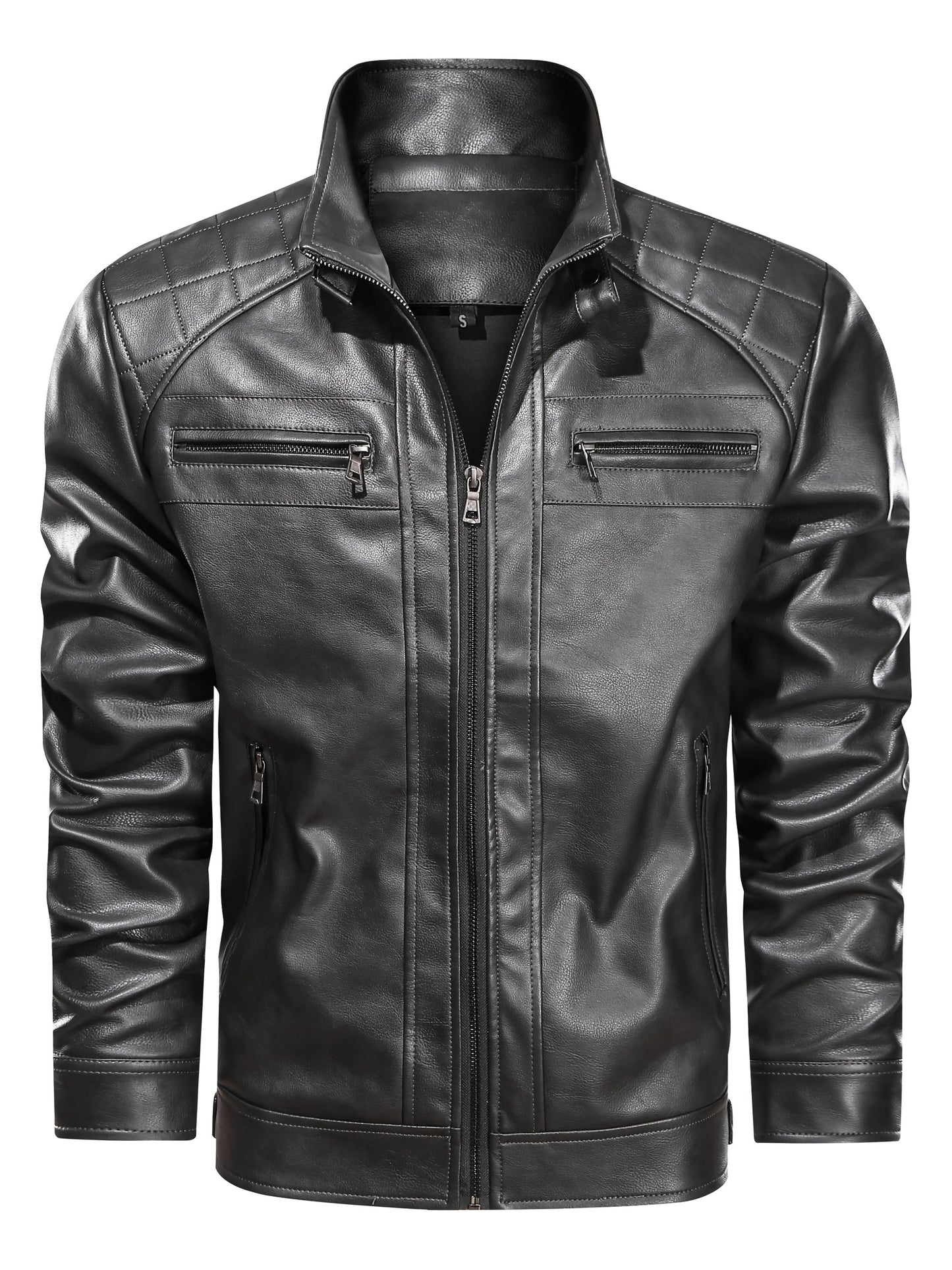 Men's Lightweight Faux Leather Zip-Up Jacket – view 23