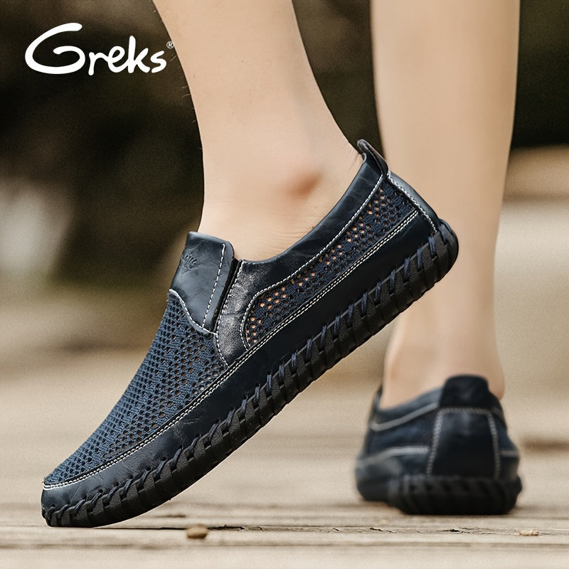 Men's Loafers & Flats - Breathable Mesh Slip-On for Outdoor & – Black – Black option – view 6