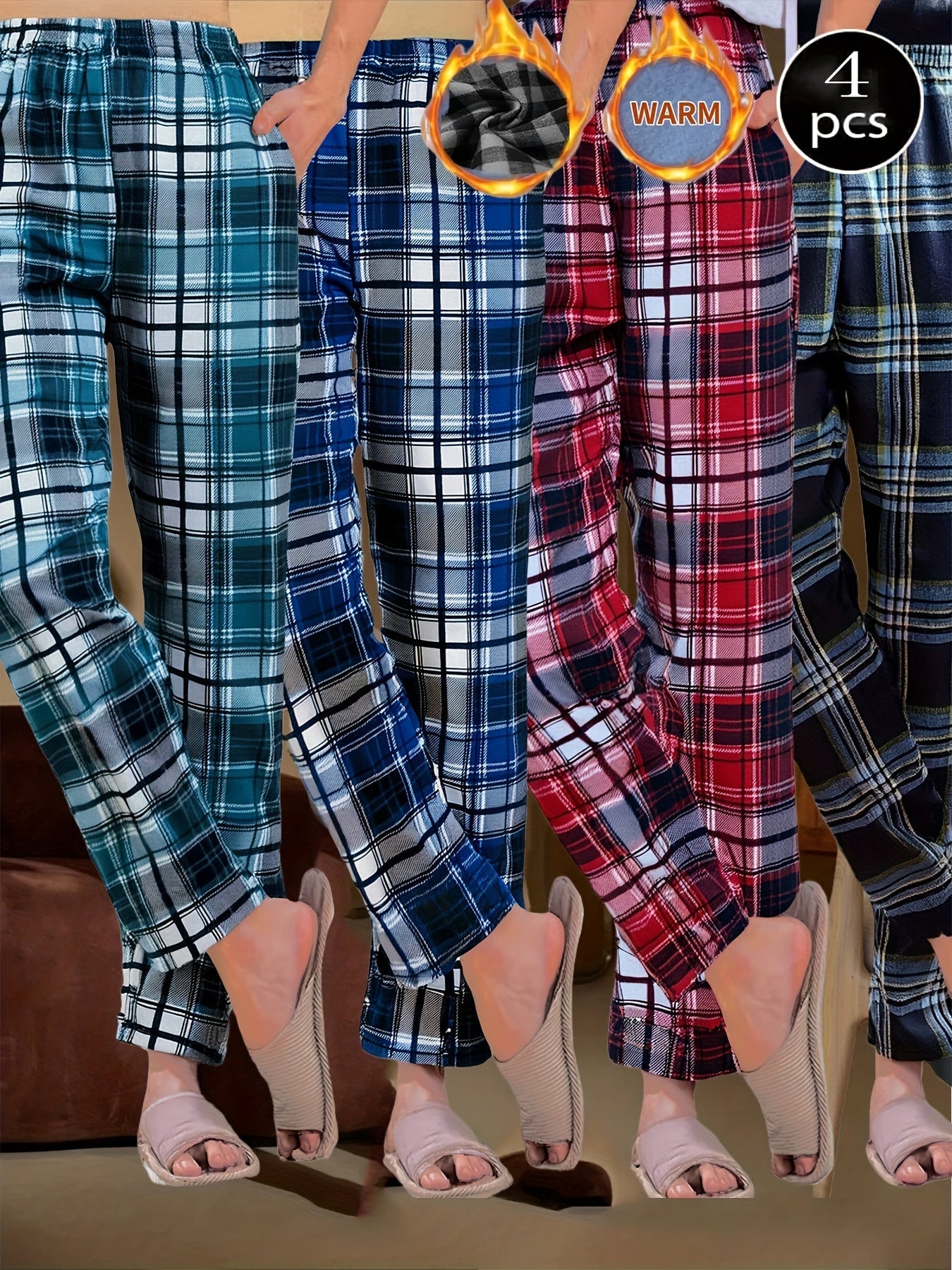 Men's Pajama Pants - Plaid – 4pcs Colorway 05605 – view 14