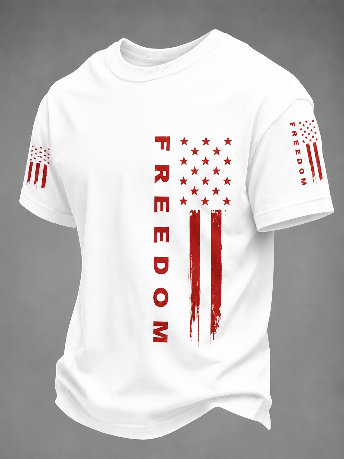 Men's Patriotic T-Shirt - Round Neck Short Sleeve – 3-Color Selection – view 19