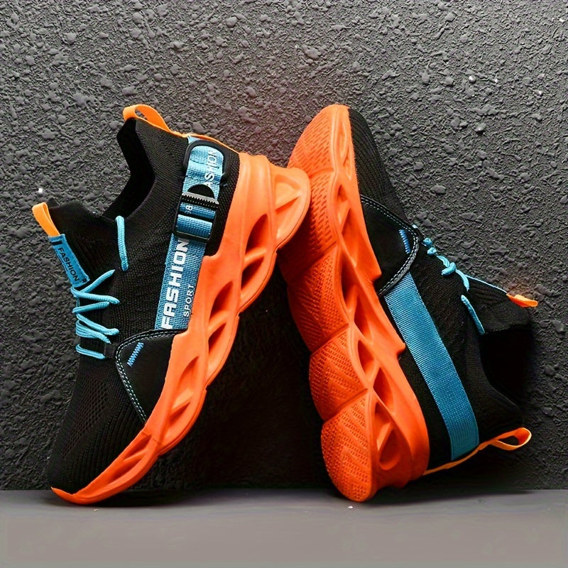 Men's Running Shoes - Breathable Mesh for Active Days – Black Orange – view 9