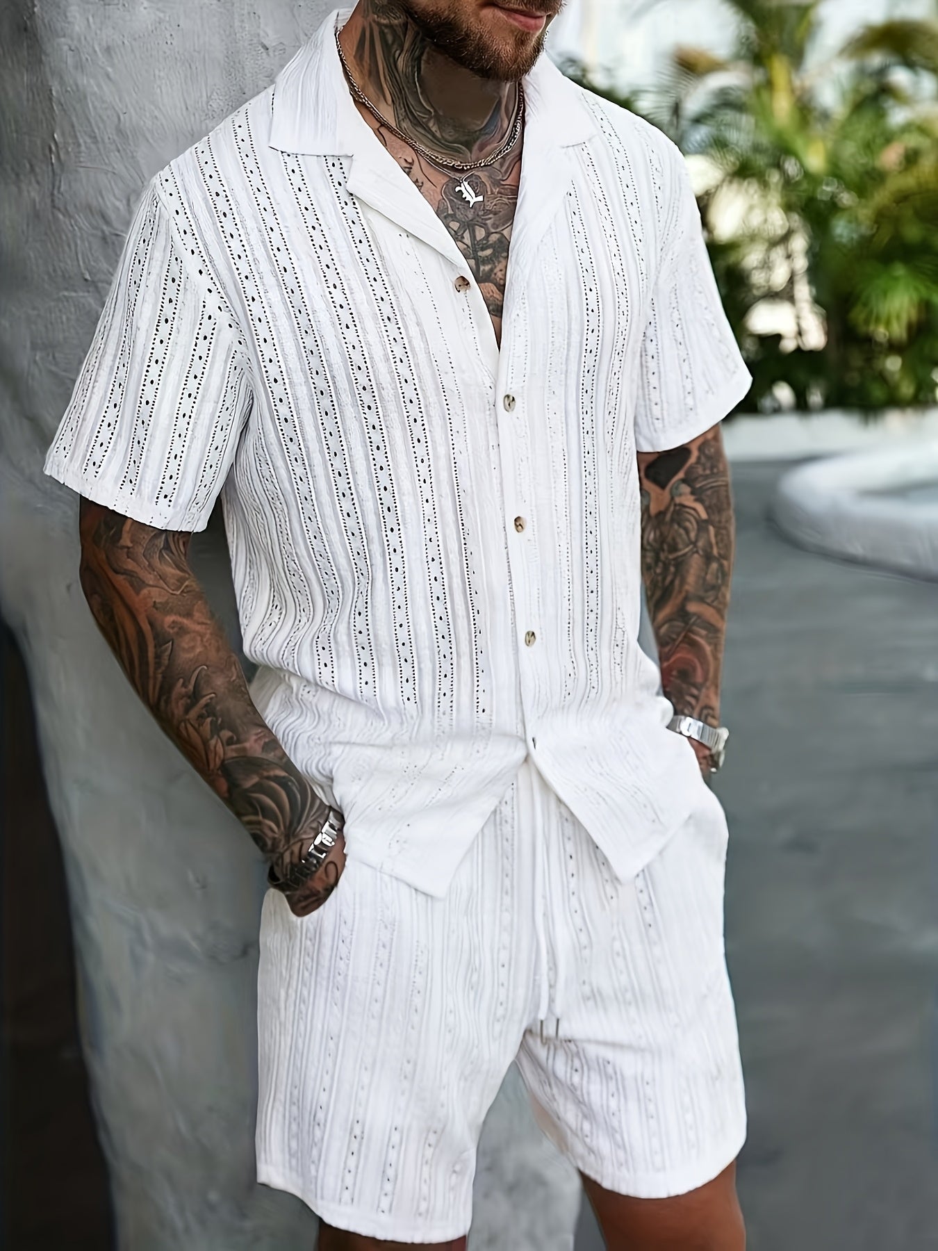 Men's Shirt and Shorts Set - Resort Print Summer Style ā view 11