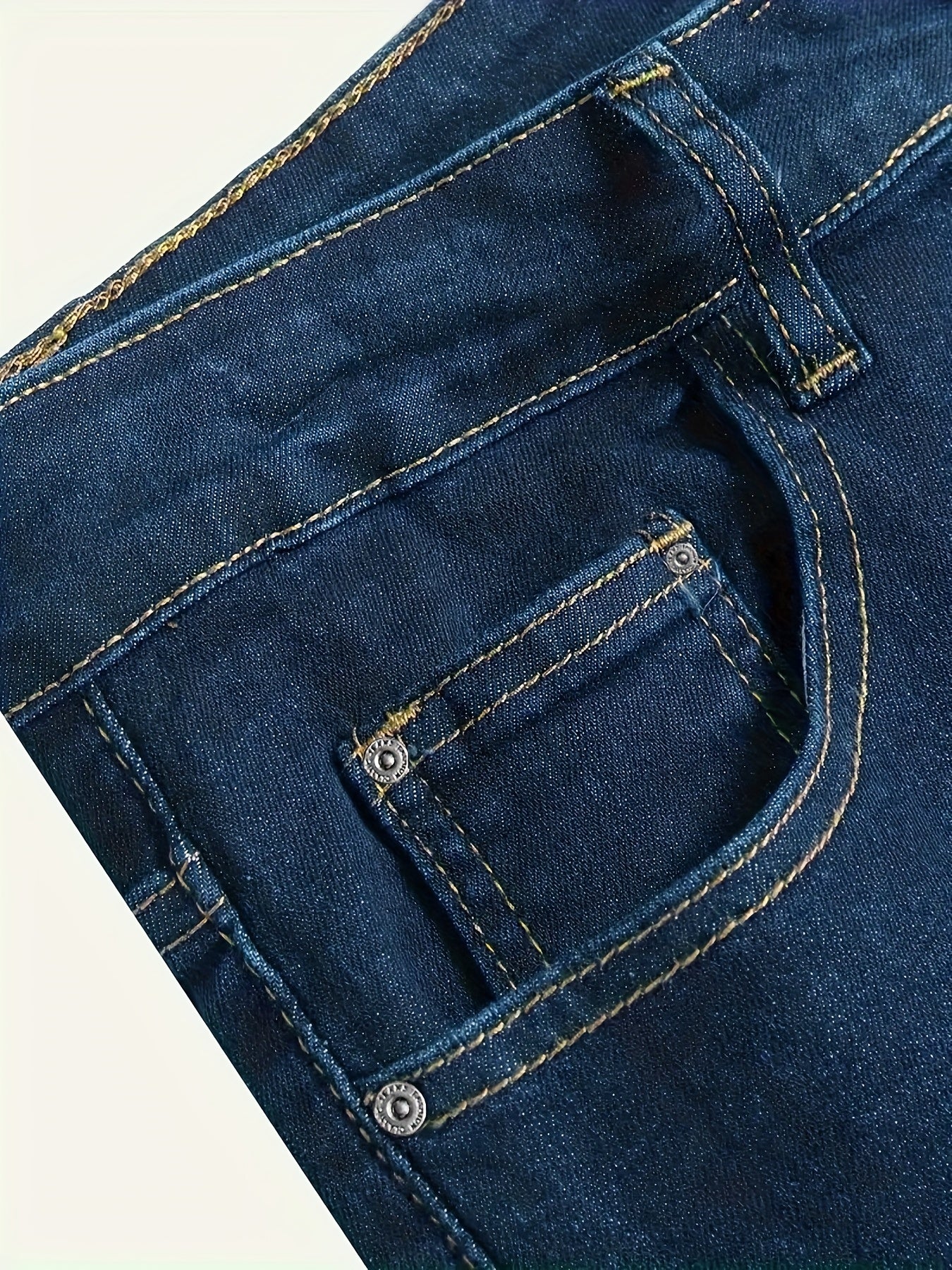 Men's Slim Fit Jeans - Classic Wash Clean Finish – Black Navy Blue – view 11