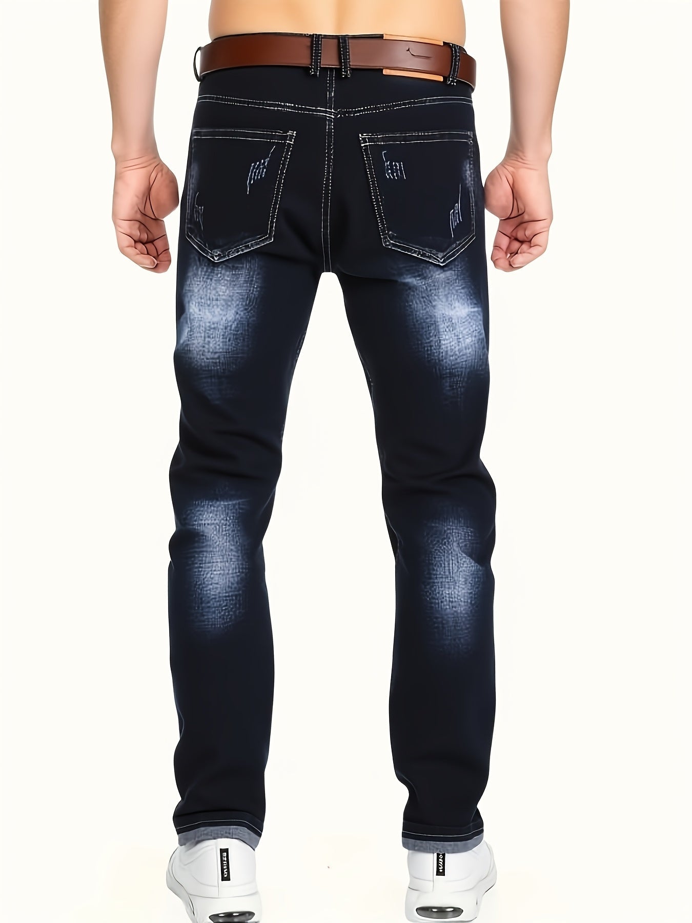 Men's Slim Fit Jeans - Classic Wash Clean Finish – Blue Denim – view 12