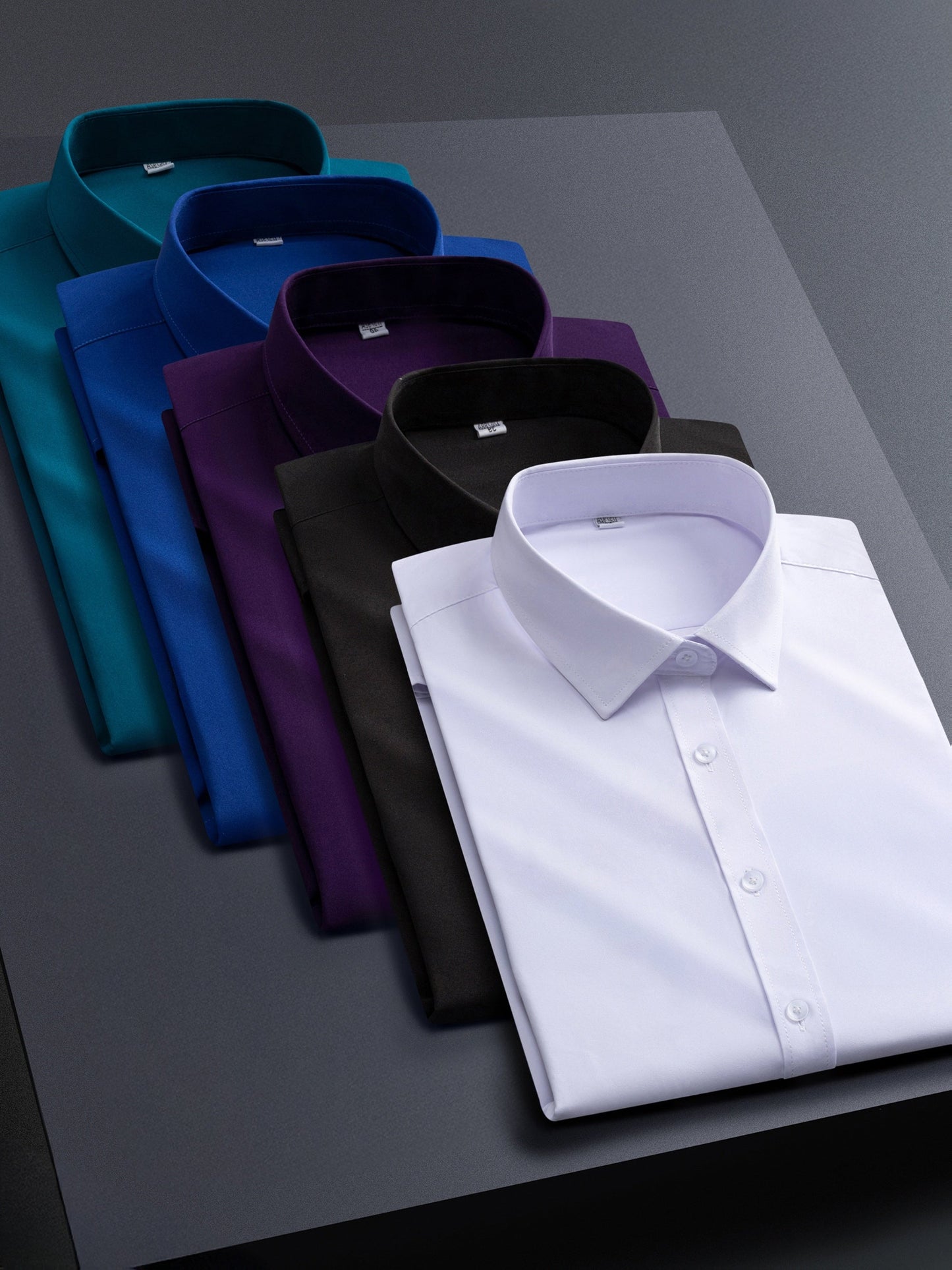 Men's Solid Color Dress Shirt - Classic Neck Long Sleeve – Sizes M–XXXL – view 4