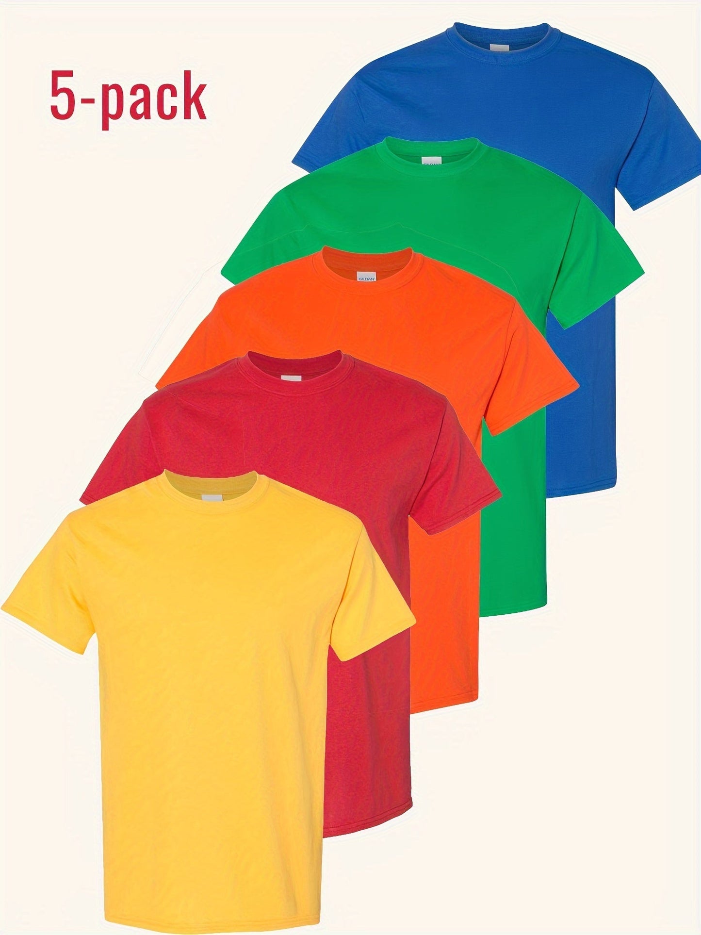 Men's Solid Color T-Shirt - Classic Neck Short Sleeve – Regular Fit – view 12