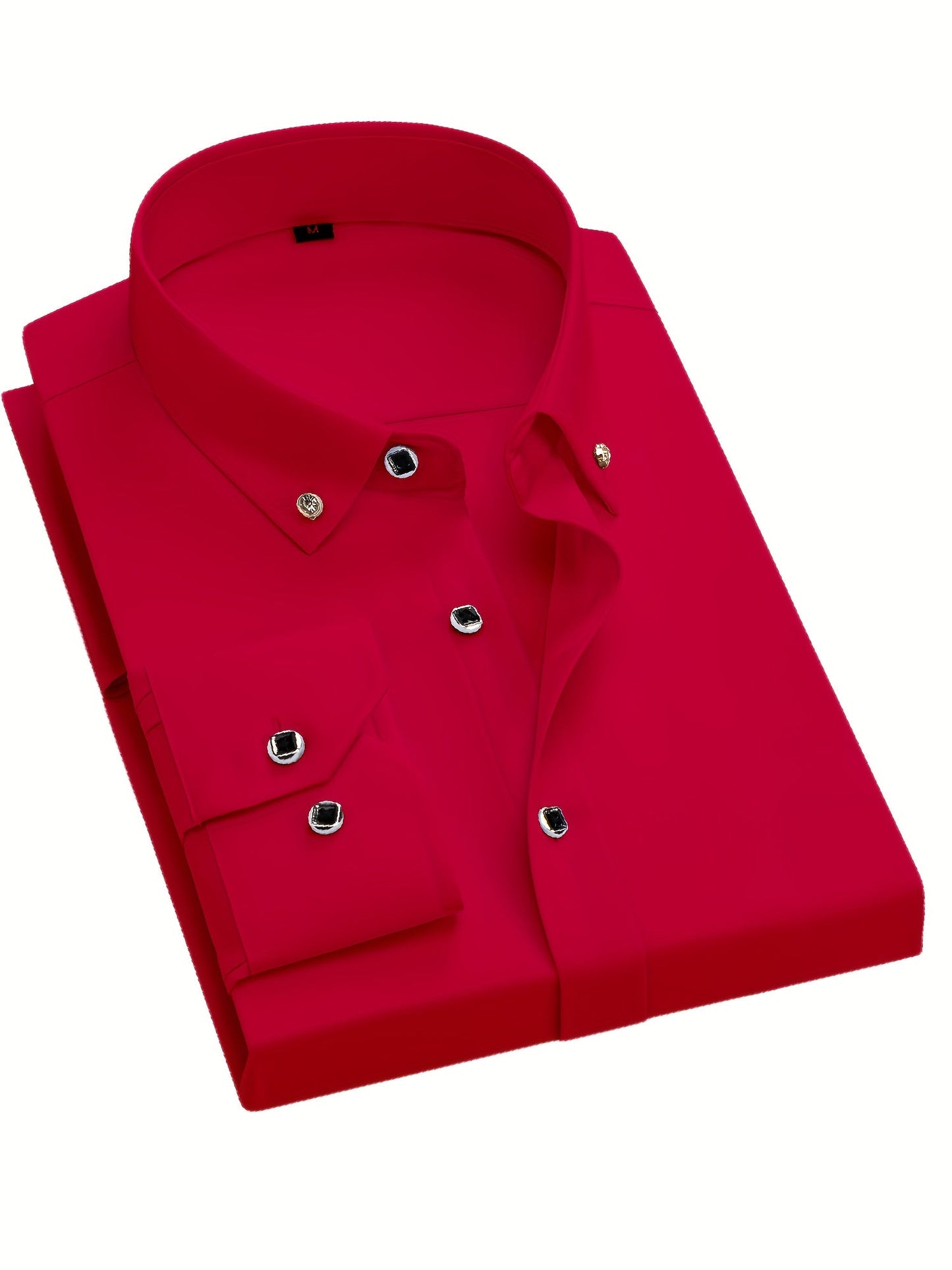 Men's Solid Long Sleeve Dress Shirt - Statement Button – view 16