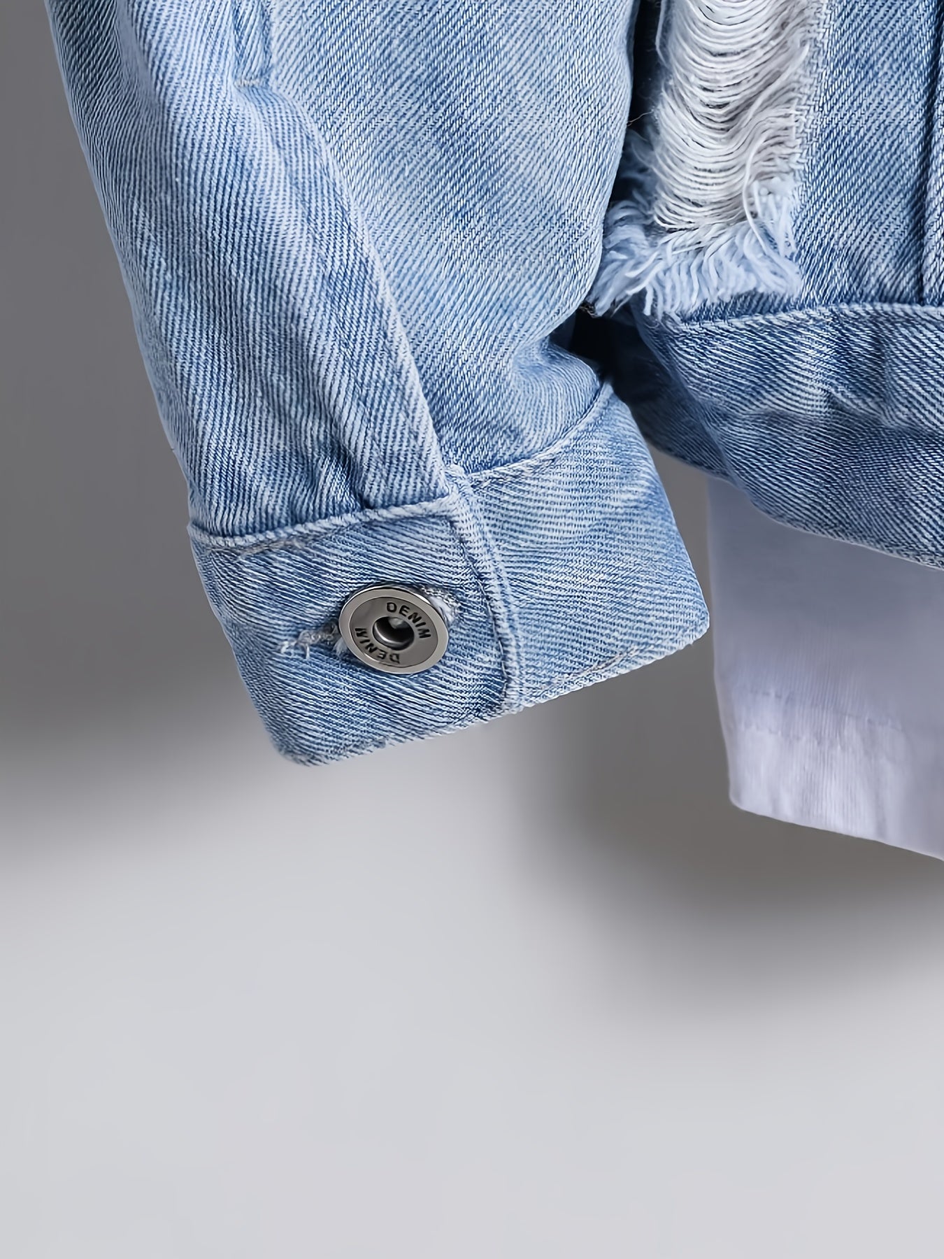 Men's Versatile Denim Pullover Coat – Blue Jacket – view 12